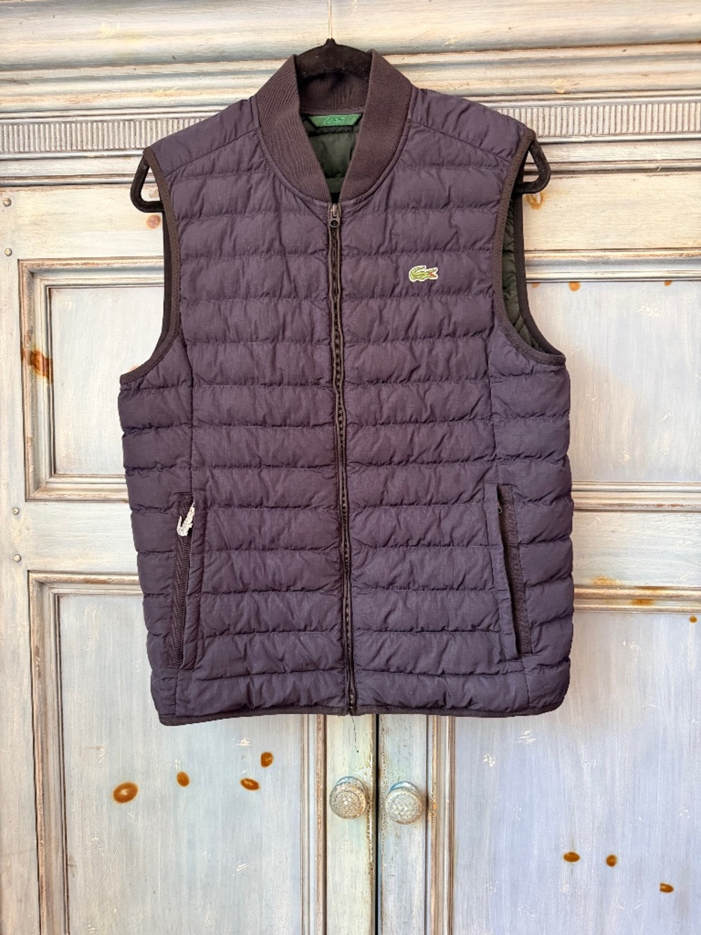 Lacoste Light Weight Water Repellent Puffer Vest in Navy Size M
